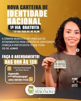 Emissão das Novas Carteiras de Identidade na Câmara Municipal de Sítio Novo