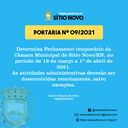 Suspensão das Atividades da Câmara Municipal